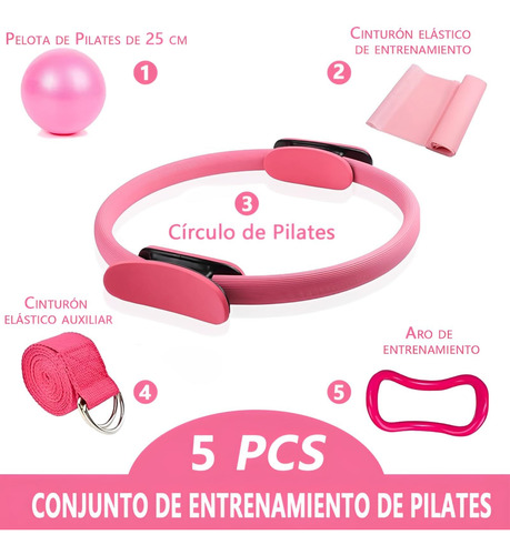 Pilates Kit 5 En 1, Kit Pilates Casa, Con Aro De Pilates,