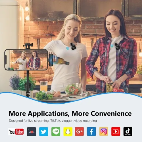 Micrófonos Solapa Inalambricos Premium Para Android E Iphone Negro