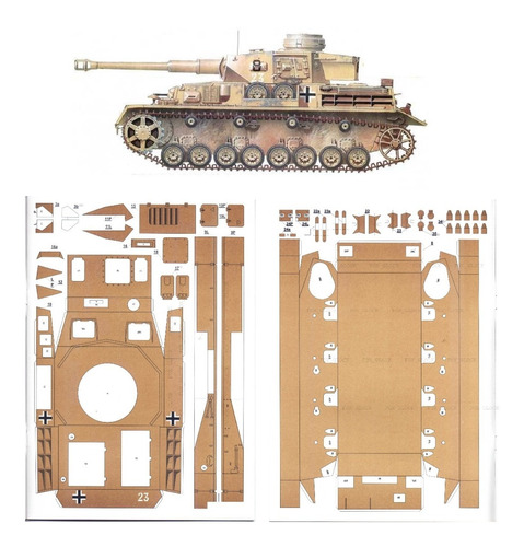 Panzer Pzkpfw Iv Ausf.g Papercraft Escala 1.25