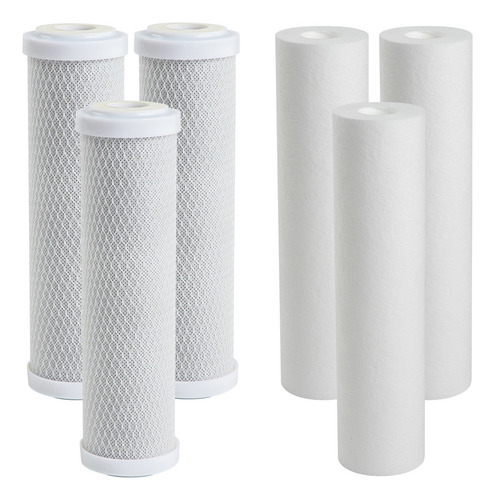 Kit 3 Carvão Ativado + 3 Polipropileno 9.3/4 Polegadas