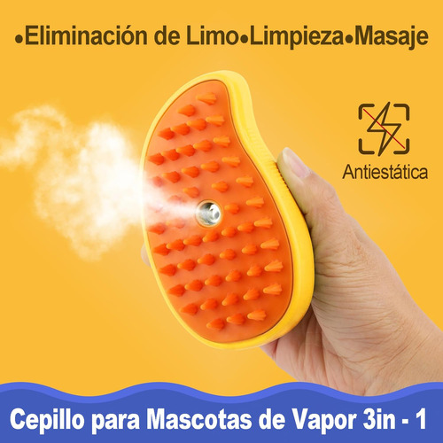 Cepillo De Vapor Para Gatos 3 En 1, Cepillo De Vapor Para