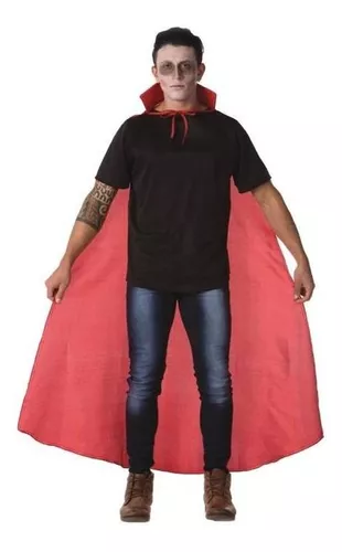 Fantasia masculina de vampiro assustador para o halloween em um fundo  desfocado