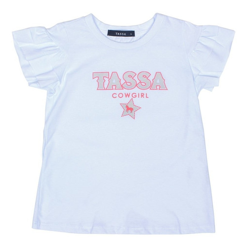 T-shirt Infantil Feminina Branca Tassa 31927