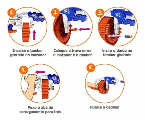 Lançador Automático Estilo Nerf Com 40 Dardos sniper 7016