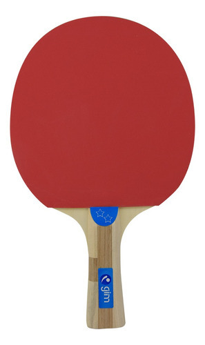 Juego De 4 Raquetas Ping Pong 3 Pelotas Mango Largo Gim Color Rojo
