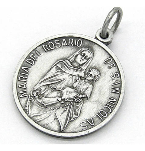 Medalla Virgen Del Rosario De San Nicolas 30mm 