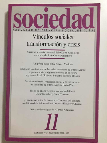 Revista Sociedad # 11. Agosto 1997 Gramsci