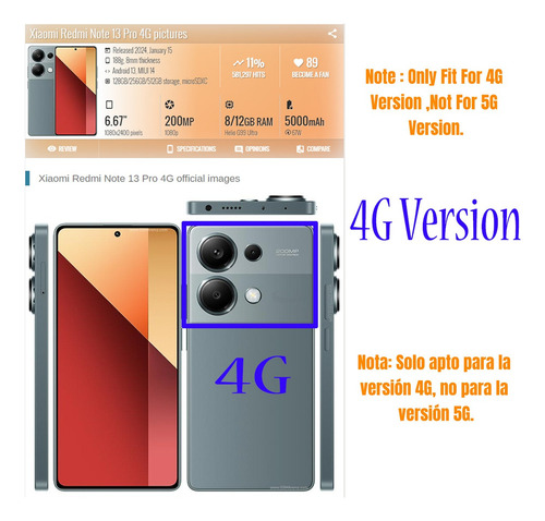 Display Tela Amoled Para Redmi Note 13 Pro 4g 23117ra68g