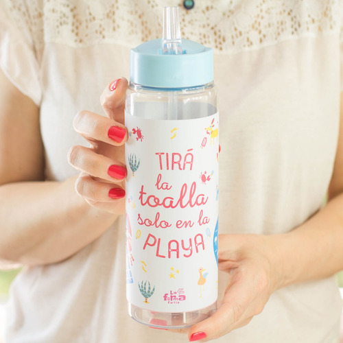 Botella Deportiva Plástica 750cc Redonda Sorbete Pico Verano