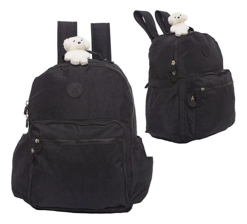 Mochila Costas Escolar Com 2 Bolsos Trendy Preto Xeryus