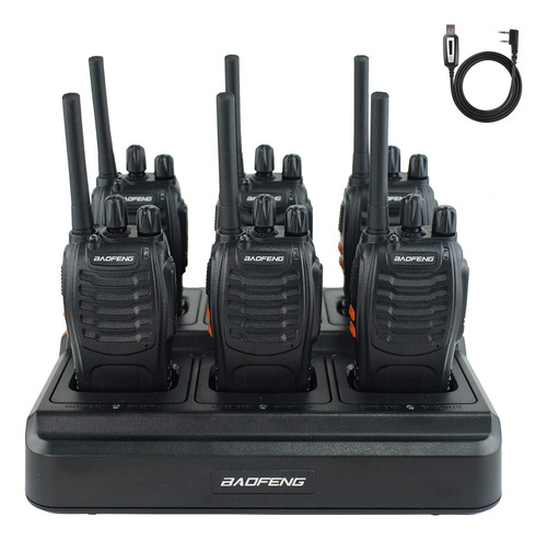 Baofeng Bf-88a Walkie Talkies Cargador De 6 Vías Radio Frs.