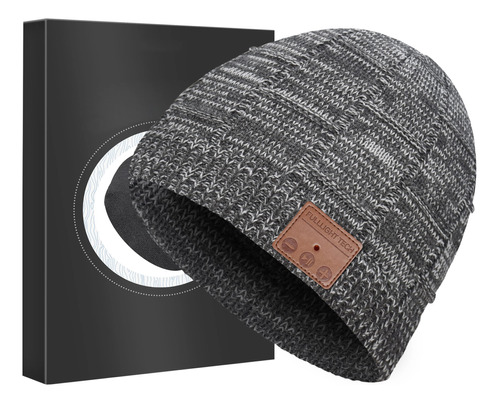 Gorro De Fibra De Acrilico Mediano Bluetooth Gris Blanco