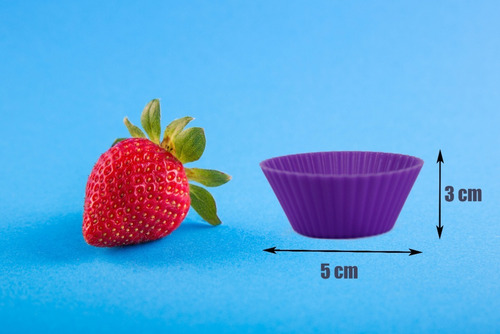 12 Forminhas Mini Cupcake Silicone Redonda Ø 5 Cm Gelatinas