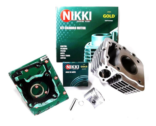 Kit Motor Cilindro Nikki Pistão E Anéis Fan 125 2009 A 2015