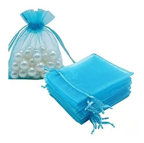 Bolsas De Organza 13x18 Celeste X50 Unidades