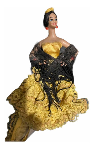 Muñeca Antigua De Los Años 60s Vestido Flamenco
