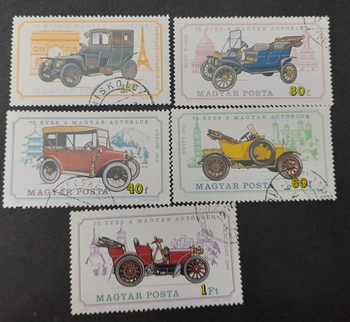 Sello Postal - Hungría - Coches Antiguos - 1975