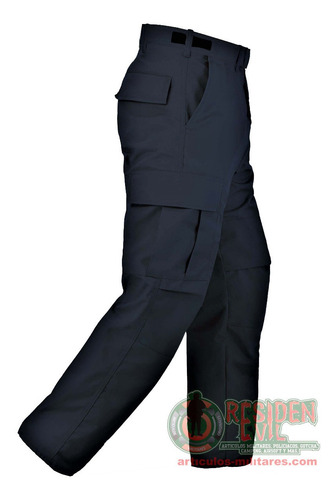 Imagen 3 de 7 de Pantalón Azul Táctico Militar Cargo Ripstop Anti Rasgaduras