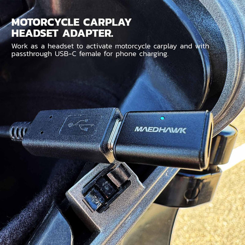 Adaptador Bluetooth Carplay Maedhawk Bypass Usb-c Para Moto