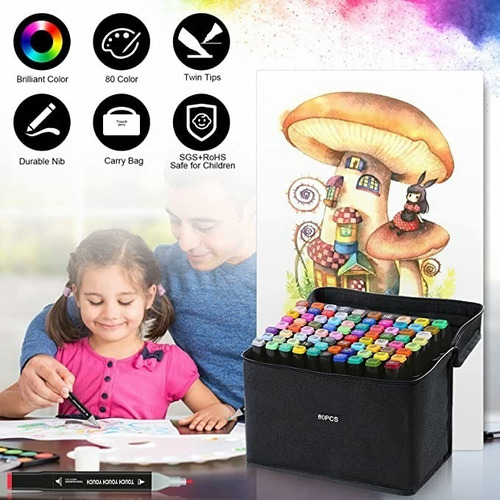 Imagen 3 de 10 de 80 Lápices Marcadores Doble Touchfive Original