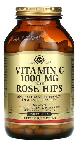 Vitamina C 1000 Mg 250 T Solgar
