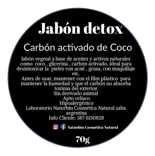 Jabón Carbón Activado De Coco