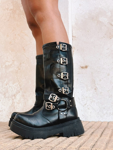 Botas Bucaneras Tipo Borcego Con Hebillas De Mujer Brook