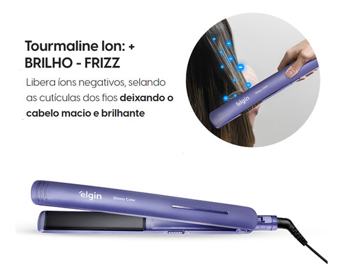 Prancha De Cabelo Glossy Color Bivolt Elgin