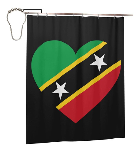 Cortina Ducha Love Saint Kitts Nevis Baño Impermeabl