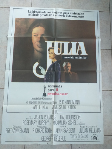 Poster Afiche Cine Drama - Julia - Jane Fonda *