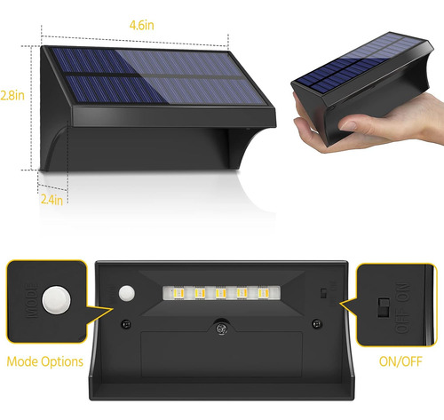 Luces Solares Para Valla Al Aire Libre, Impermeables, Luces