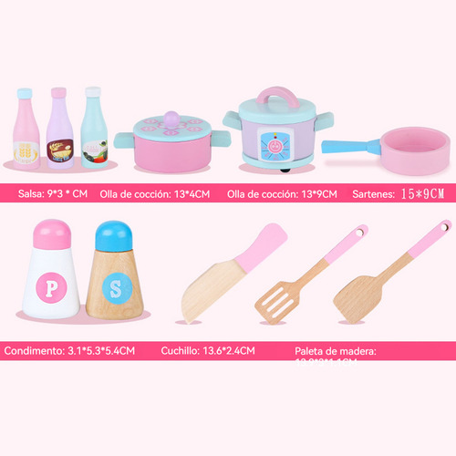 Cocinitas Para Ninas Cocinita Rosa Con Accesorios De Madera