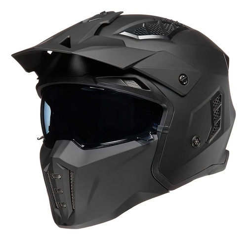 Casco De Moto Abierto 3/4 Hombres Y Mujeres, Casco Retr...