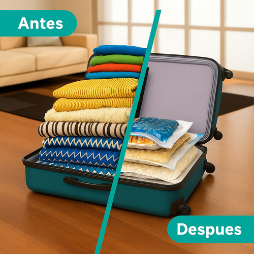 X5 Bolsas Vacio Compresion Bolsa Guardar Ropa 70x100 + Bomba
