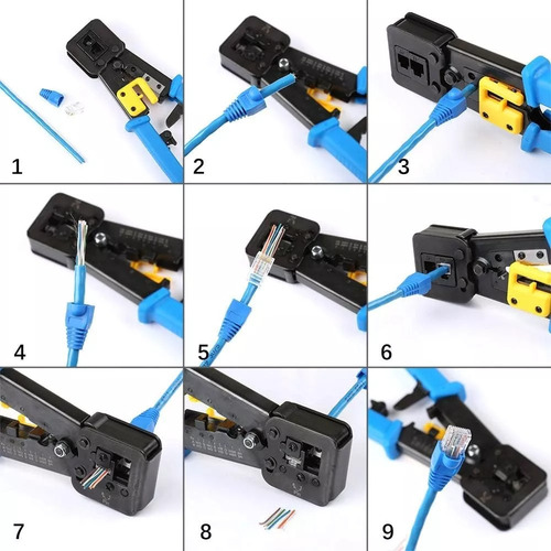 Crimpeadora Ez Rj45 +50 Conector Cat6 Prensa Anticorte
