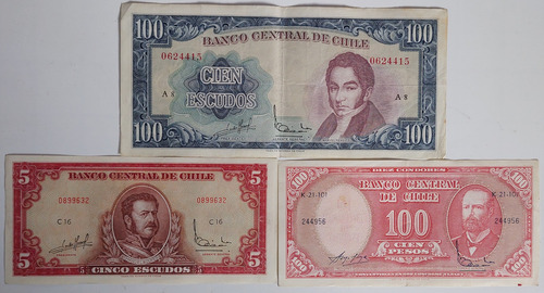 3 Billetes Chilenos (Usado)