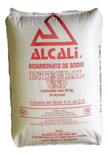 Bicarbonato De Sodio Grado Alimenticio Bulto Con 50 Kg 