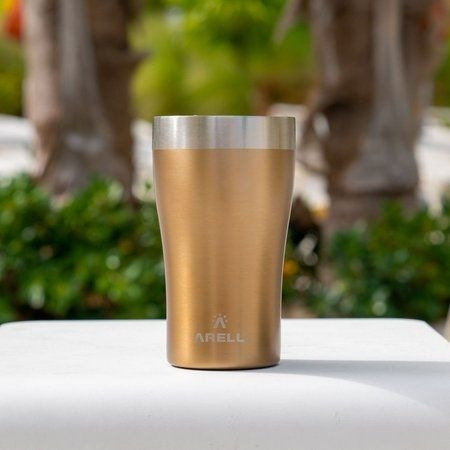 Imagem 4 de 9 de Copo Térmico De Cerveja 500ml Dourado Metallic Gold - Arell