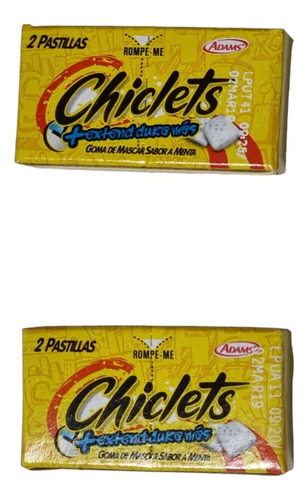 2 Minicajitas Chiclets Adams Para Coleccion 