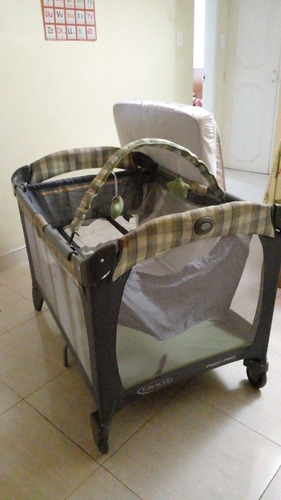 Imagen 3 de 4 de Corral Graco Gris Verde Con Colchón
