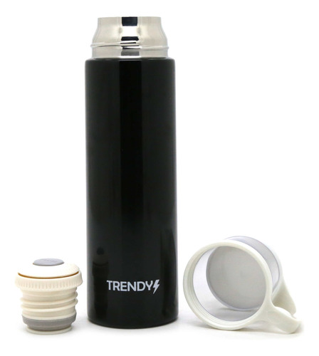 Termo Acero Inoxidable Medio Litro Mate Botella Agua Trendy Negro