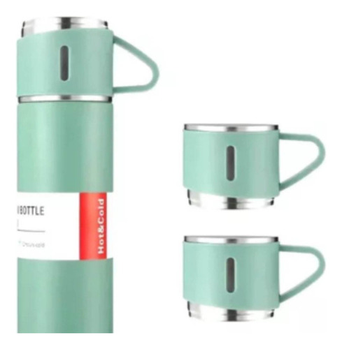 Set Thermos Para Agua Bebidas Caliente / Frio+3 Tazas 500 Ml