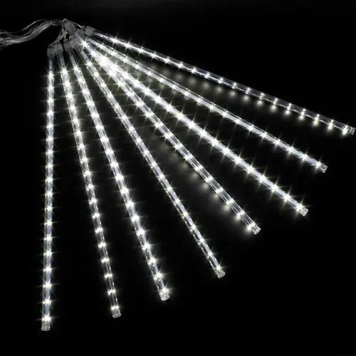 Serie Navideña Led 8 Tubos 50cm Meteoro 160 Luces Blanco