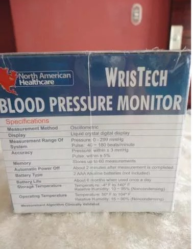 Presion Arterial Tensiometro Marca Wristech Importado De Usa