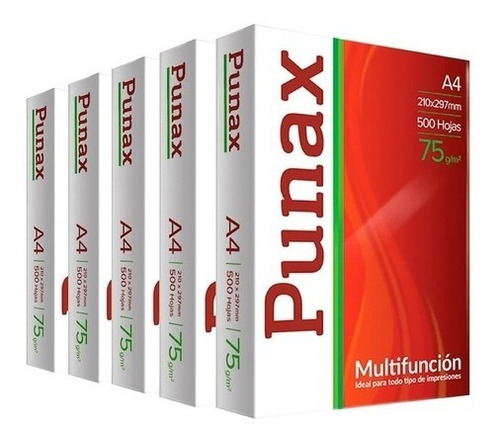 Imagen 2 de 7 de 10 Resmas De Hojas A4 75 Gramos Multifuncion Punax Ledesma