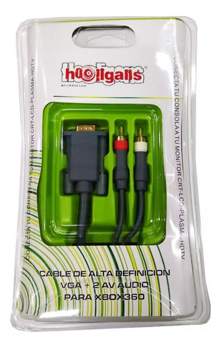Cable Xbox 360 Vga + 2 Rca / Audio Stereo- Tv, Lcd Hd P/xbox