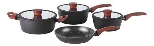 Jogo 4 Panelas Sirius Ceramic Life Preto