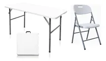 Comprar Mesa Plegable 241x77x74cm +8 Sillas Plegables Costa 46x88cm