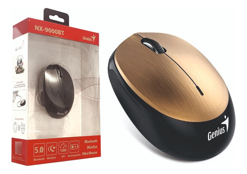 Mouse Inalambrico Genius Nx-9000 Bluetooth Dorado