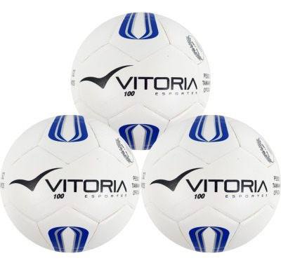 3 Bolas Futsal Vitoria Oficial Prata Max 100 Mirim Sub 11